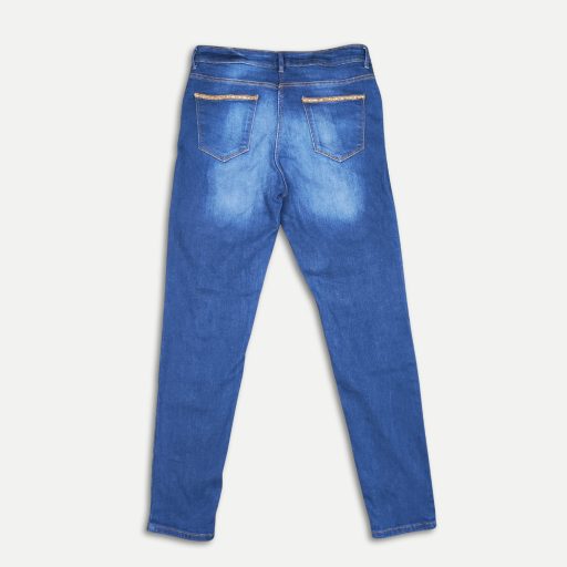 Blue Motion díszített női skinny farmer – kék, 42 / IT 46