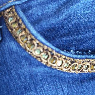   Blue Motion díszített női skinny farmer – kék, 42 / IT 46